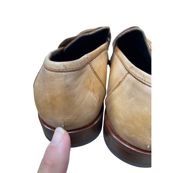 Calzoleria Toscana Handcrafted Mens Italian Leather Tan Loafers Sz 11 SKU 9479 - Picture 16 of 16